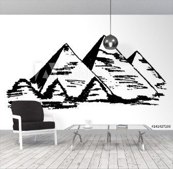 Picture of Vector illustration of Egyptian pyramids isolated on white background